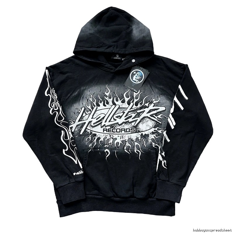 Hellstar Records Flame Wind Black Hoodie