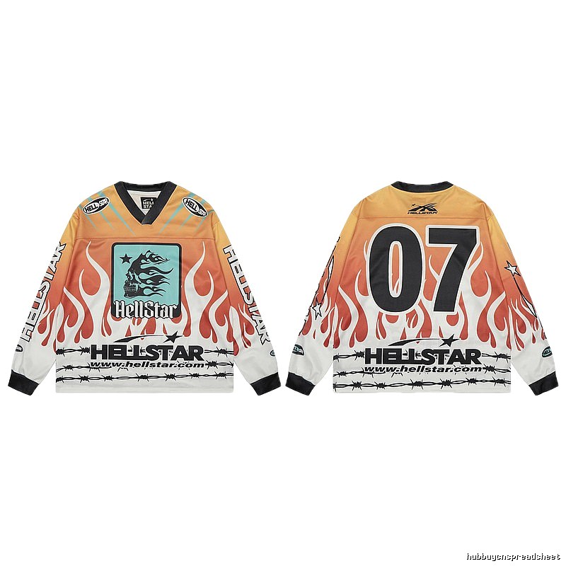Hellstar Retro Flame Motorcycle Long Sleeve Jersey
