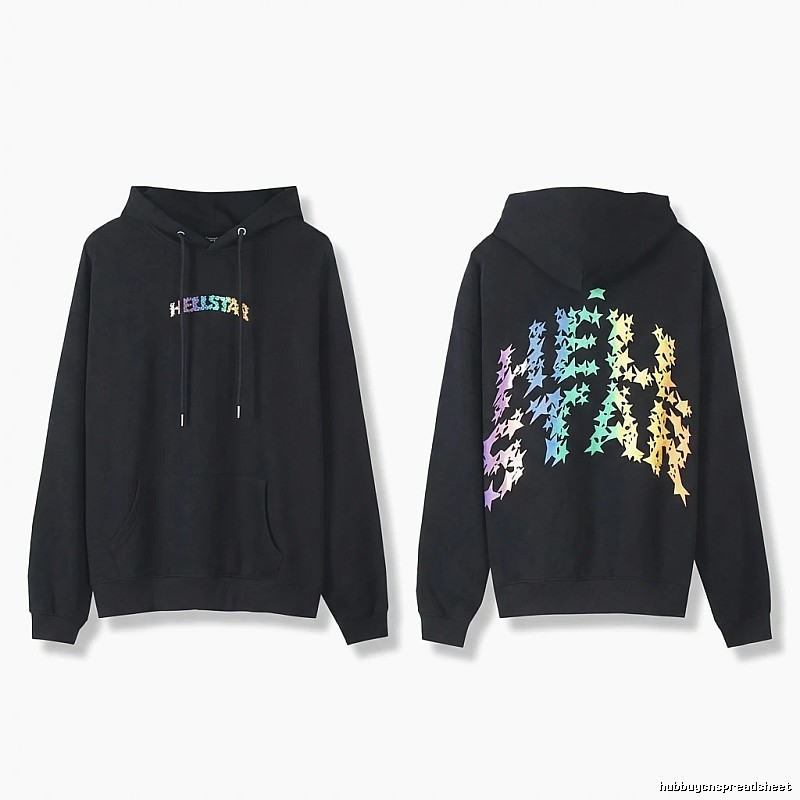 Hellstar Star Print Trendy and Cool Black Sweatshirt