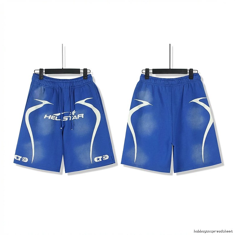 Hellstar trendy brand sporty blue shorts