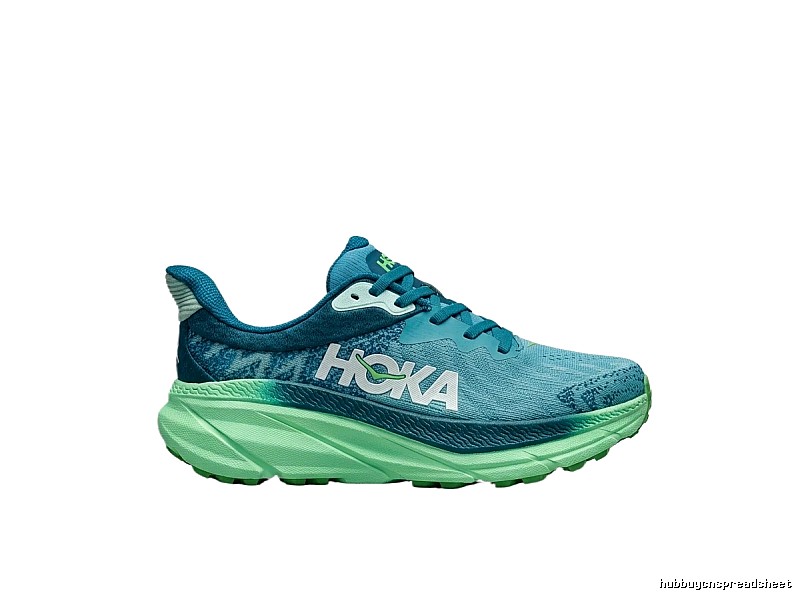 HOKA Cool Blue-Green Sports Shoes