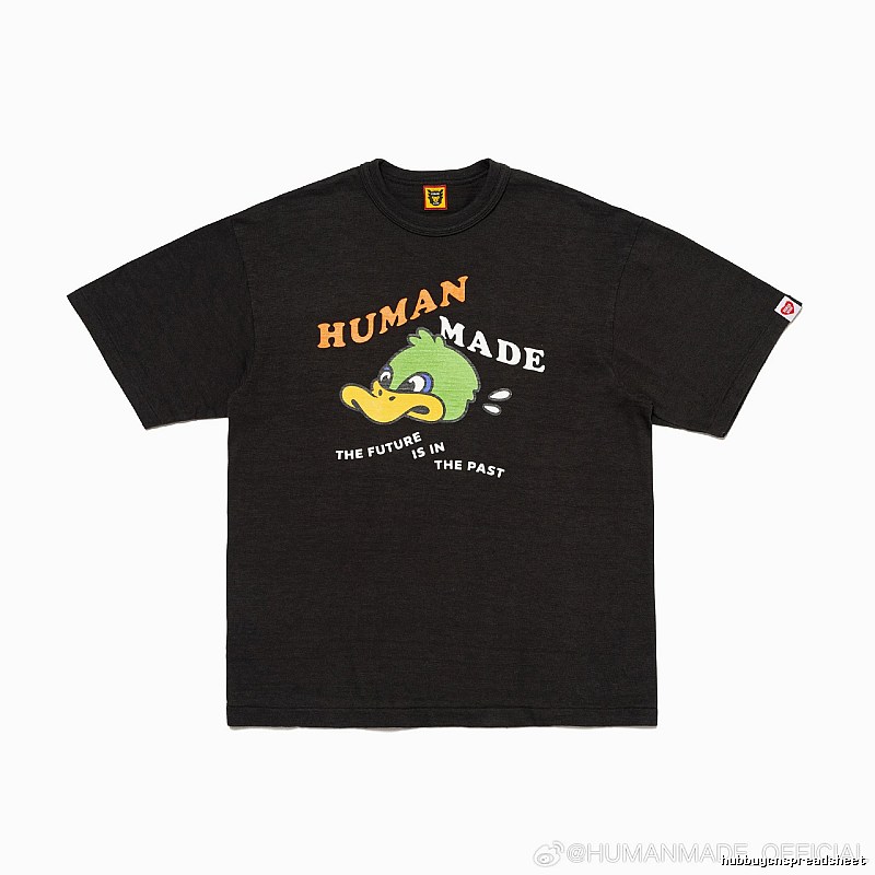 HUMAN MADE Green Duck Print Vintage Black T-Shirt
