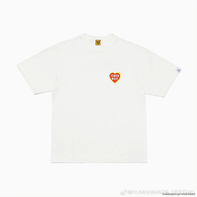 HUMAN MADE Heart Print Japanese Streetwear White T-Shirt