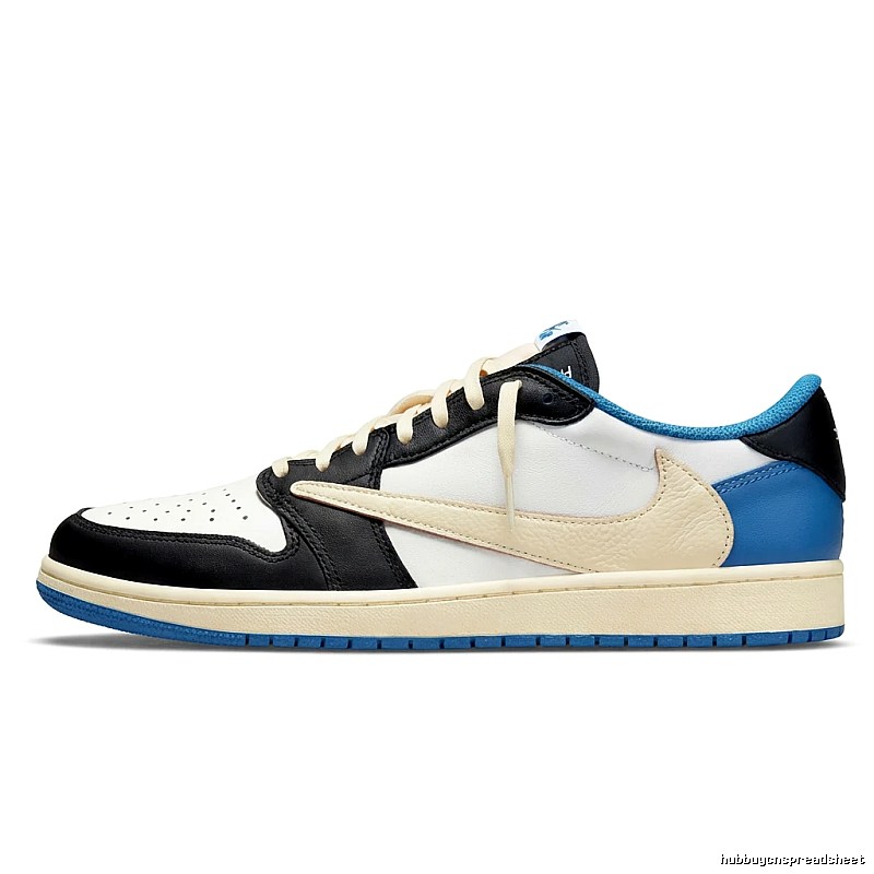 Jordan AJ1 black, white and blue trendy sneakers