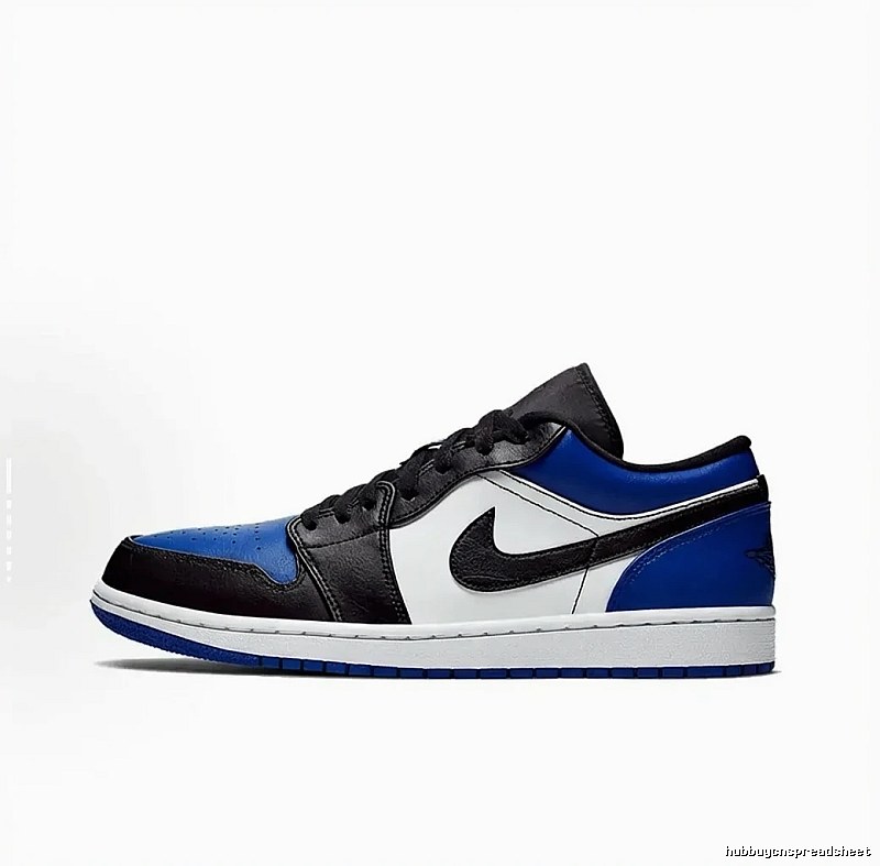 Jordan AJ1 Low - Top Black, Blue and White Sports Shoes