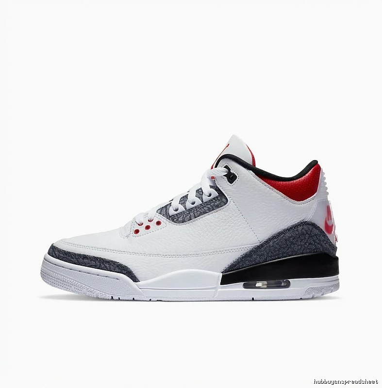 Jordan AJ3 Retro Style White and Red Shoes