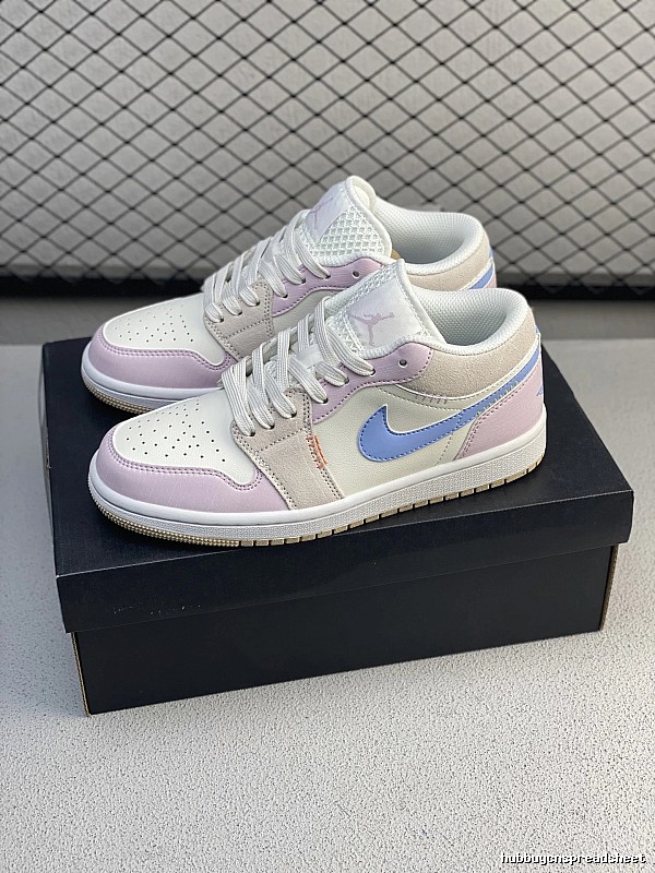 Jordan Low-Top Sneakers, White and Pastel and Clean Low Profile