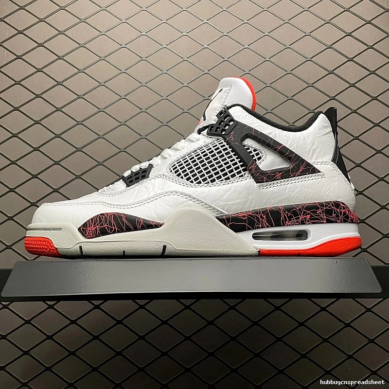 Jordan White, Black and Red Basketball High-Tops with Panelled Court Upper