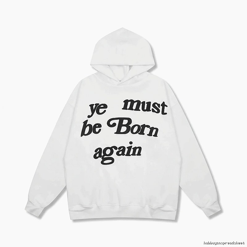 Kanye's religious-style white hoodie.