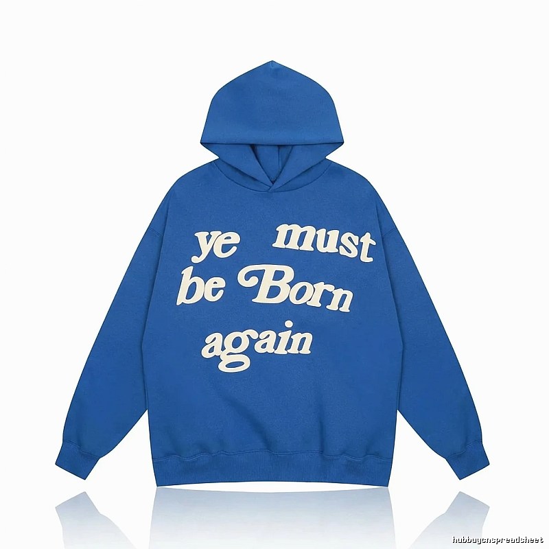 Kanye's retro-style blue hoodie