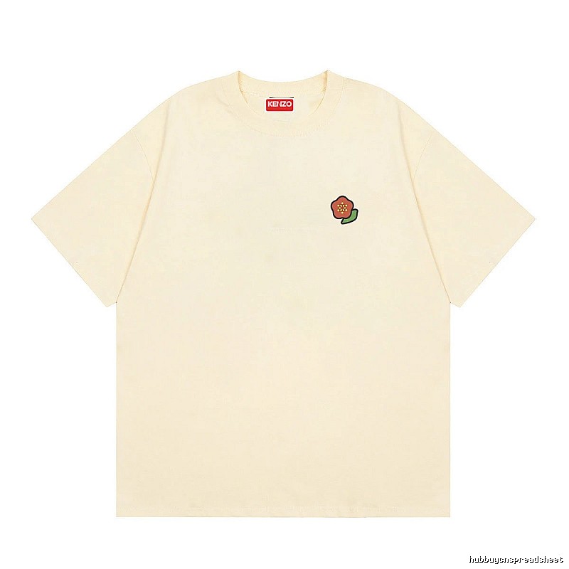 KENZO Embroidered Little Flower Casual Style Off-white T-shirt
