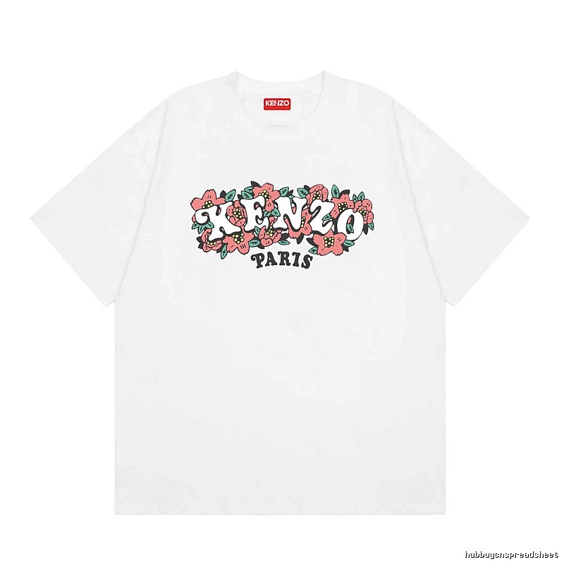KENZO Floral Collection Street Style White Short-sleeve T-shirt