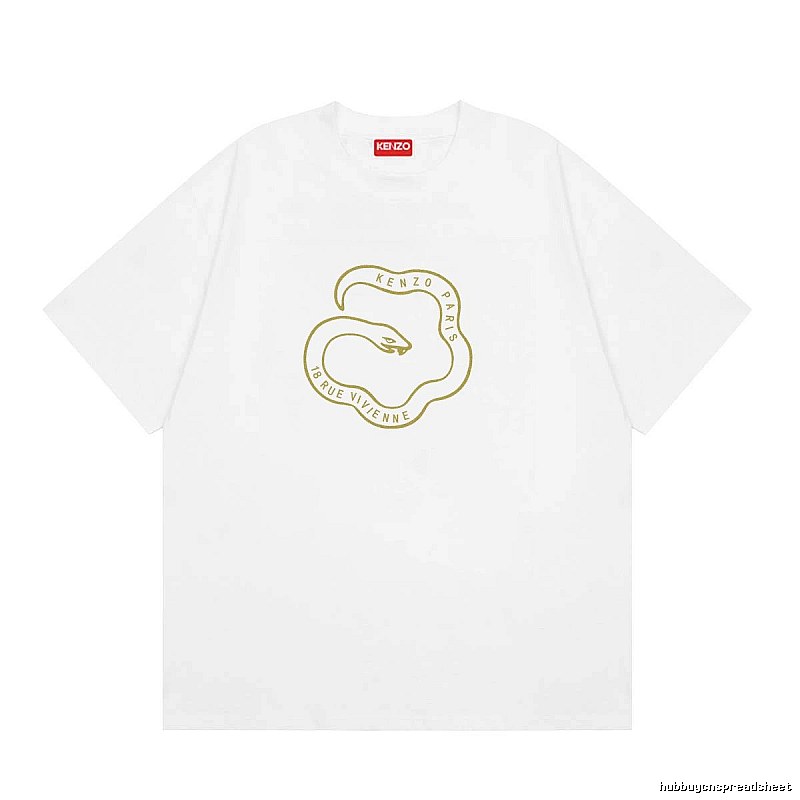 KENZO Spirit Snake Print Casual Style White T-Shirt