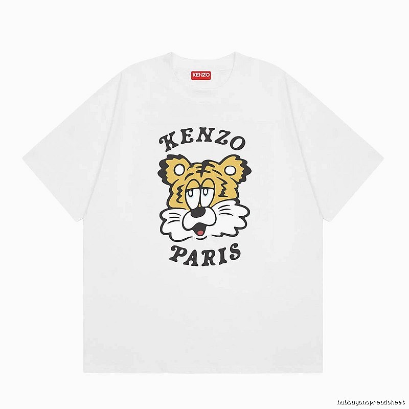 KENZO Tiger Head Casual Style White Short Sleeve T-Shirt