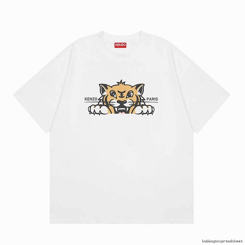 KENZO Tiger Head Series Casual Style White T-Shirt