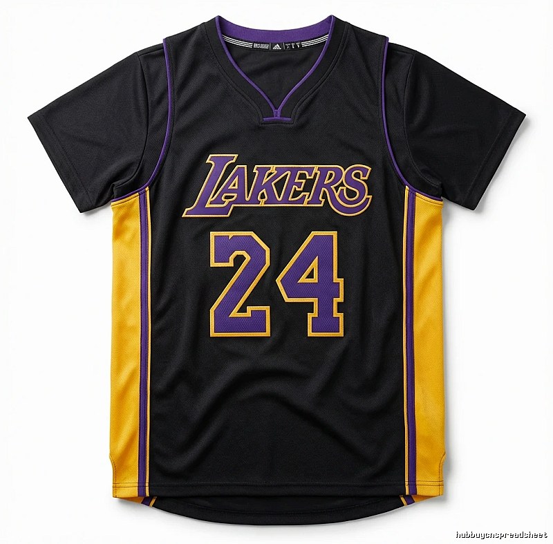 Kobe Lakers No. 24 black and yellow jersey