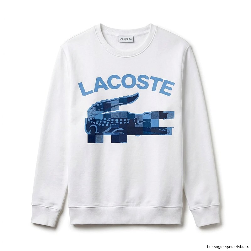 Lacoste Blue and White Contrast Fashion Sweatshirt