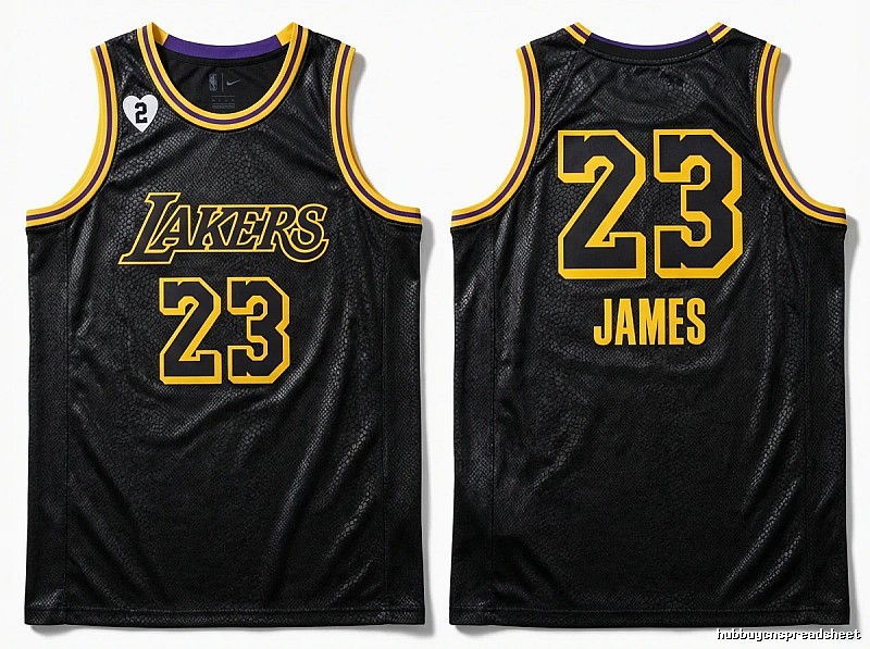 Lakers LBJ retro-style black jersey