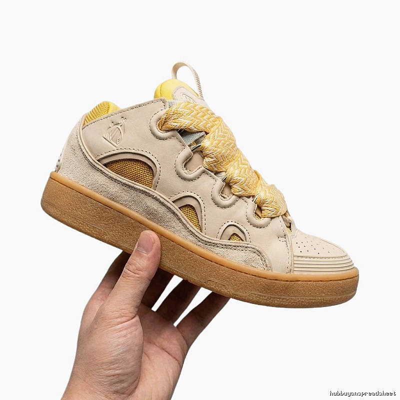 LANVIN retro-style beige sports shoes