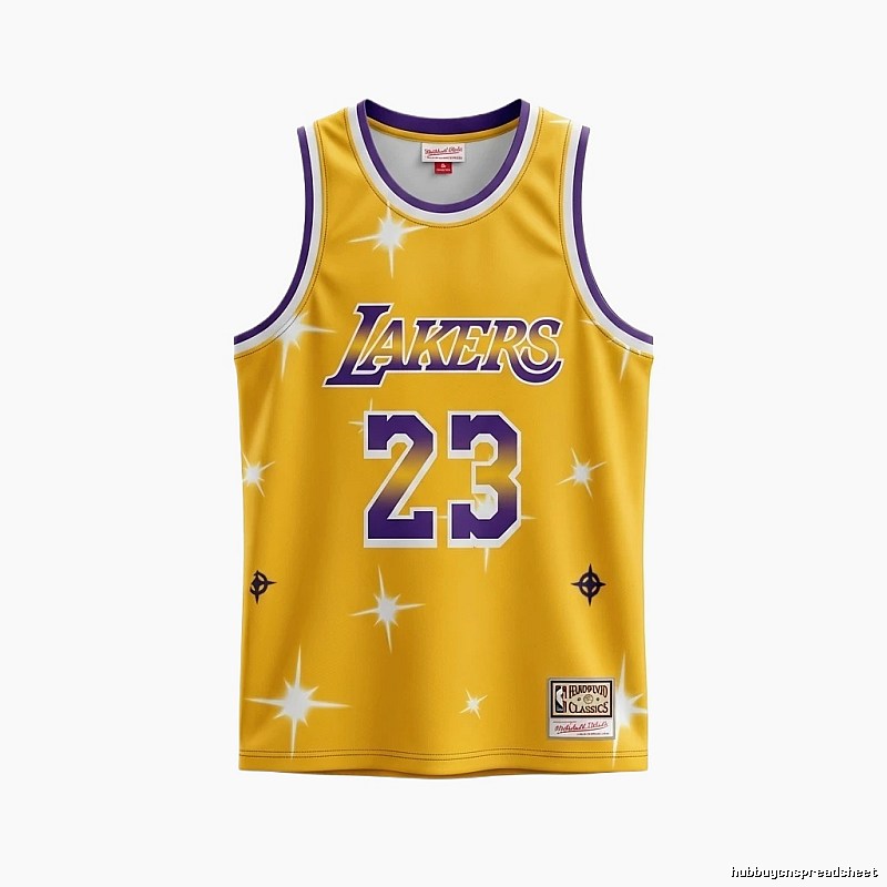 LBJ Lakers retro - style yellow jersey