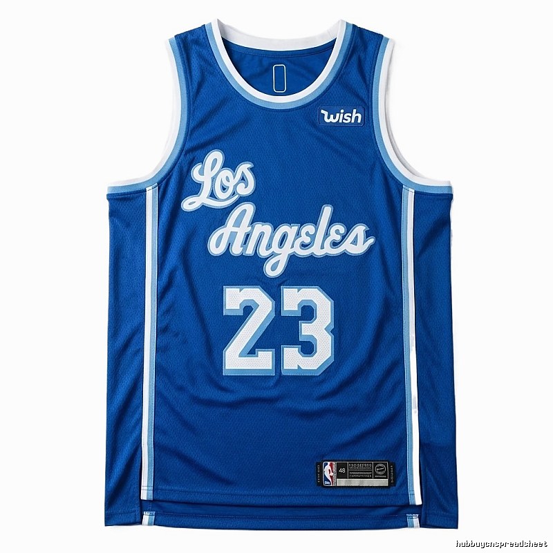 LBJ's Los Angeles-style blue jersey.