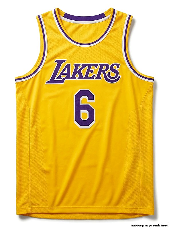 LBJ's No. 6 yellow jersey of the Lakers.