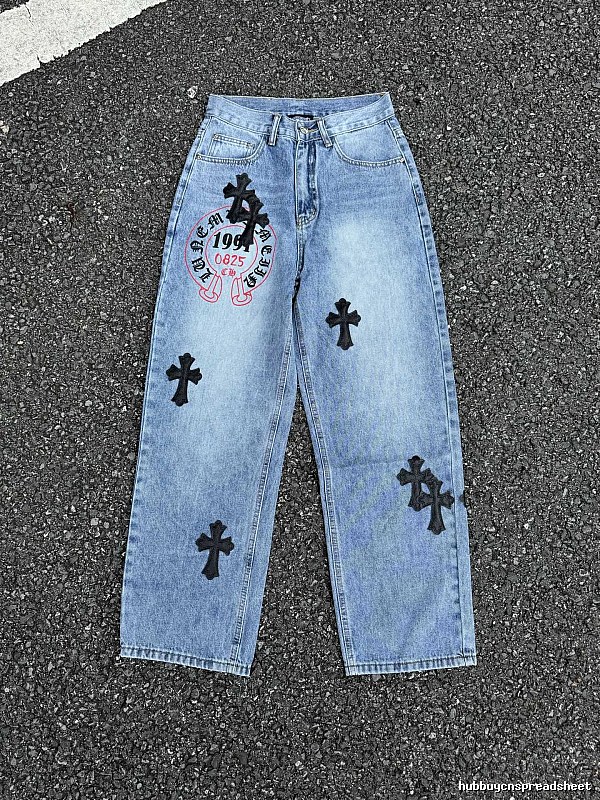 Light Blue Gift Edit Chrome Hearts Cross Jeans