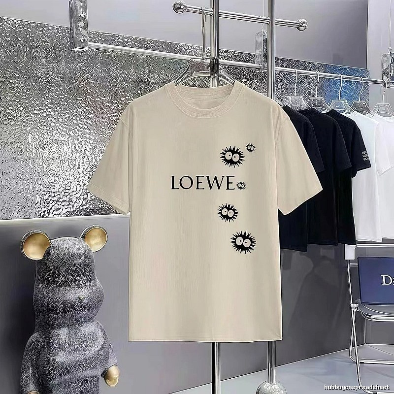 LOEWE x My Neighbor Totoro Collaboration Casual-style Beige Short-sleeve T-shirt