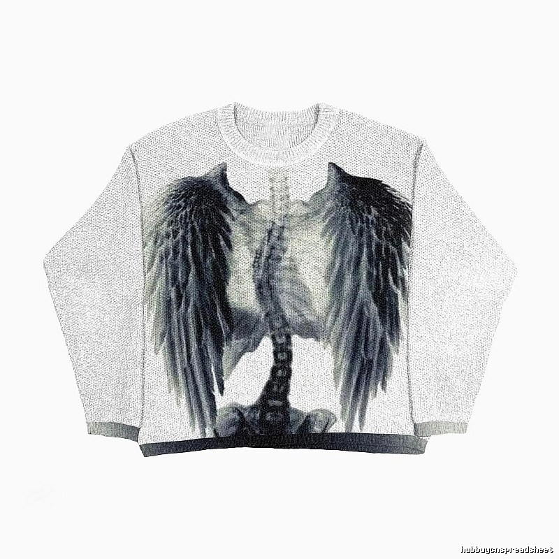 Logo Detail Anime graphic sweater Black Knit Top with Functional Detail