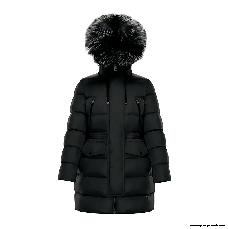 Long black down jacket of Moncler