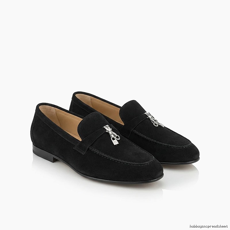 Loro Piana business-style black leather shoes