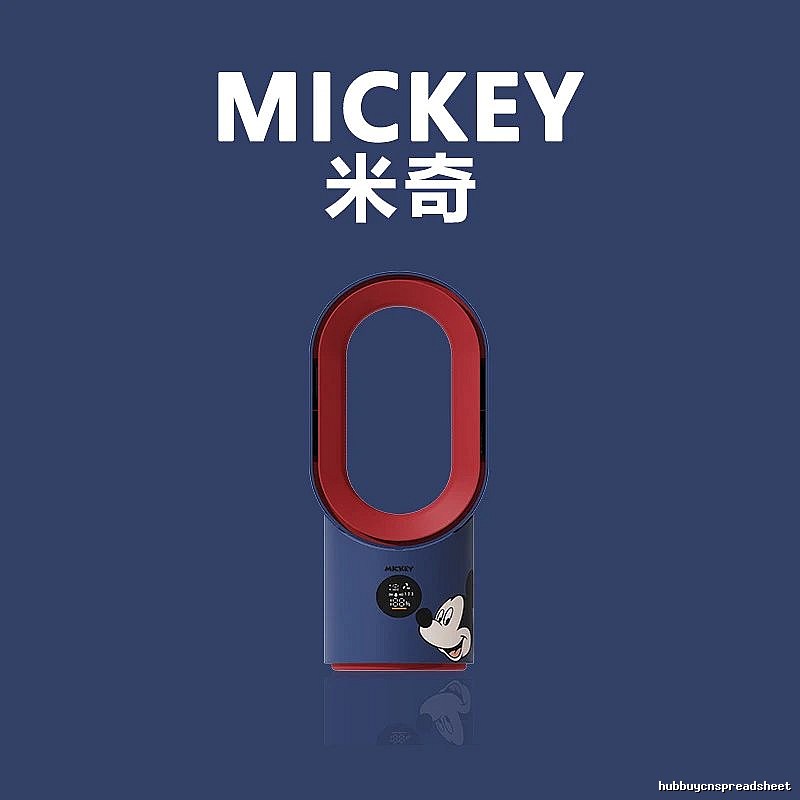 Lotso Desk Cooling Misting Bladeless Fan Mickey Character Misting Bladeless Smart Control Oscillation Digital Display Long Runtime Two Mist Levels