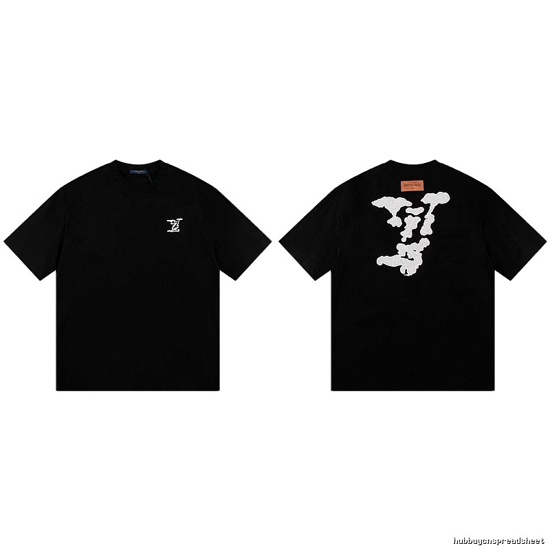 Louis Vuitton Auspicious Cloud Print Trendy Style Black T-Shirt
