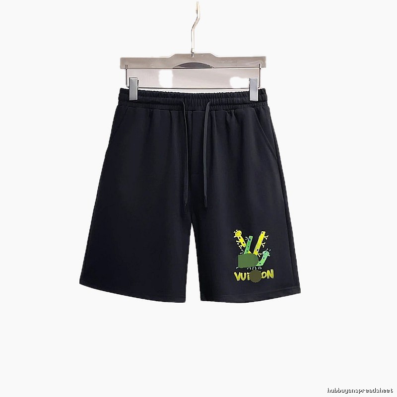 Louis Vuitton Cartoon Print Casual Style Black Shorts