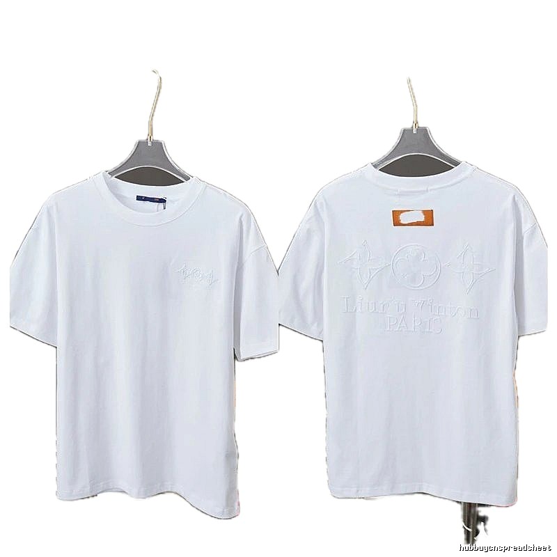 Louis Vuitton Embossed Trendy Style White T-Shirt