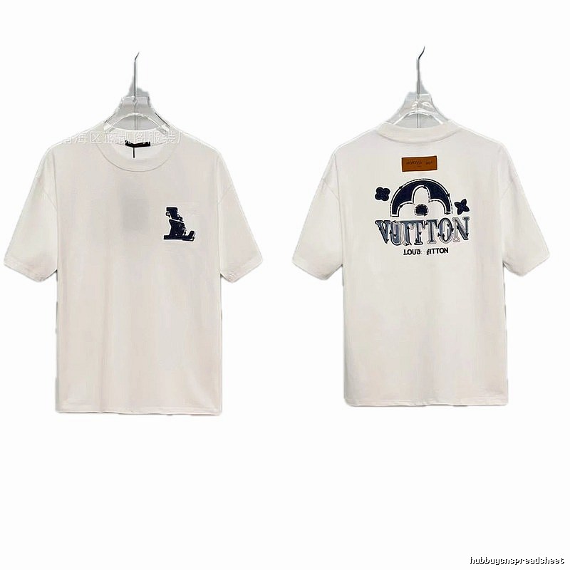 Louis Vuitton Embroidered Vintage-style White Short-sleeve T-shirt