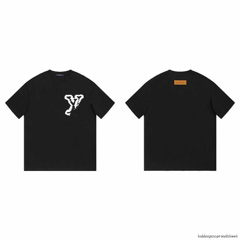 Louis Vuitton Graffiti Trend Style Black T-shirt
