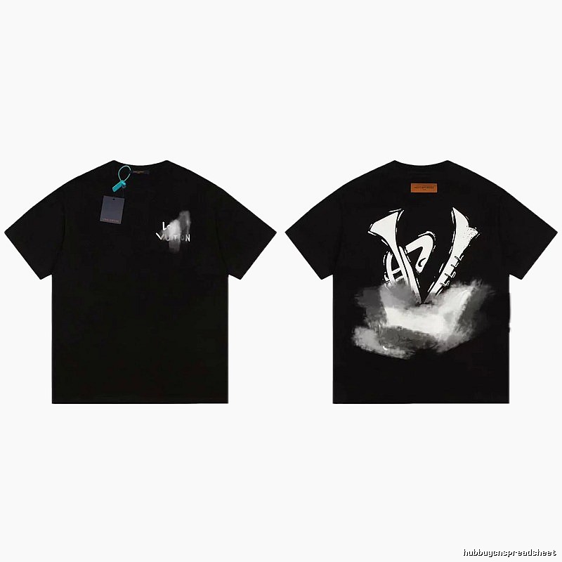 Louis Vuitton Ink-Wash Print Cool & Trendy Style Black T-Shirt