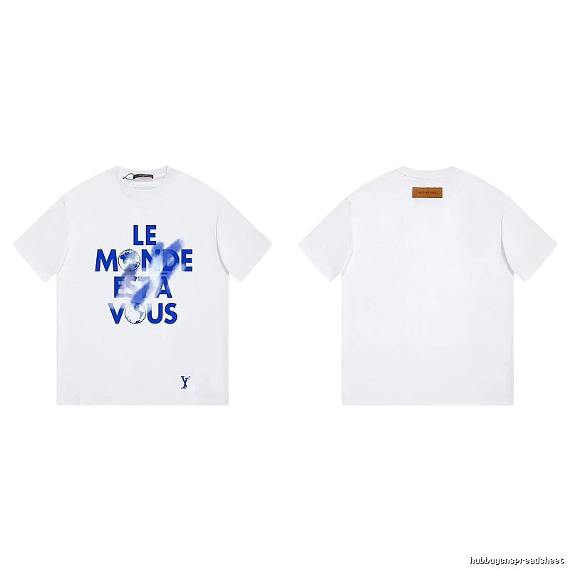 Louis Vuitton Letter Print Street Style White T-Shirt