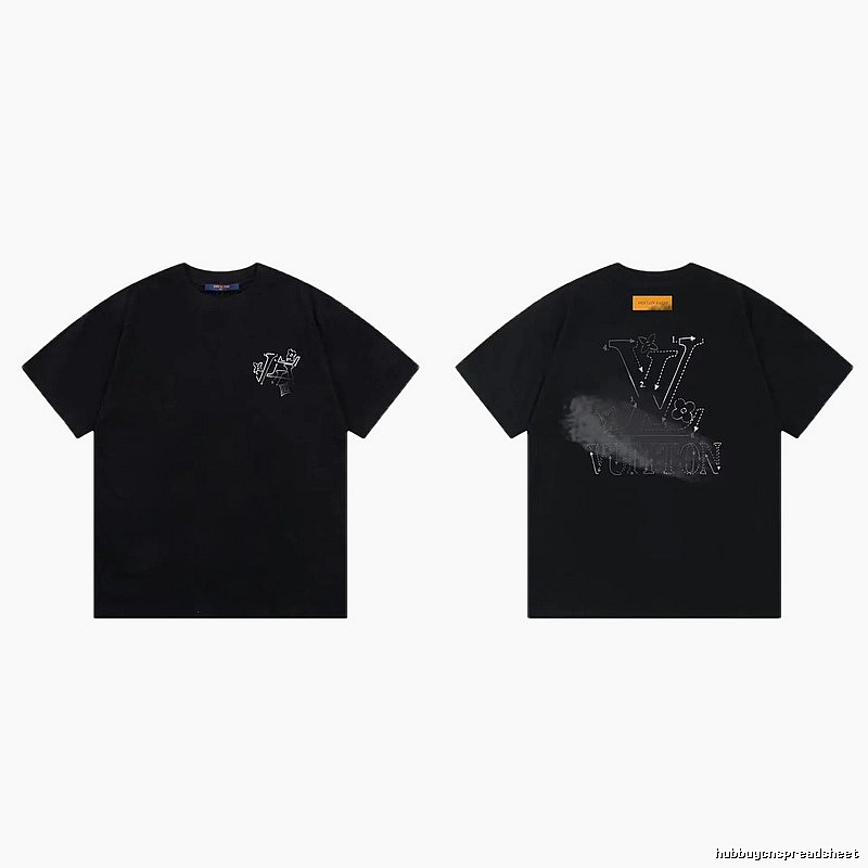 Louis Vuitton LV Printed Street Style Black T-Shirt