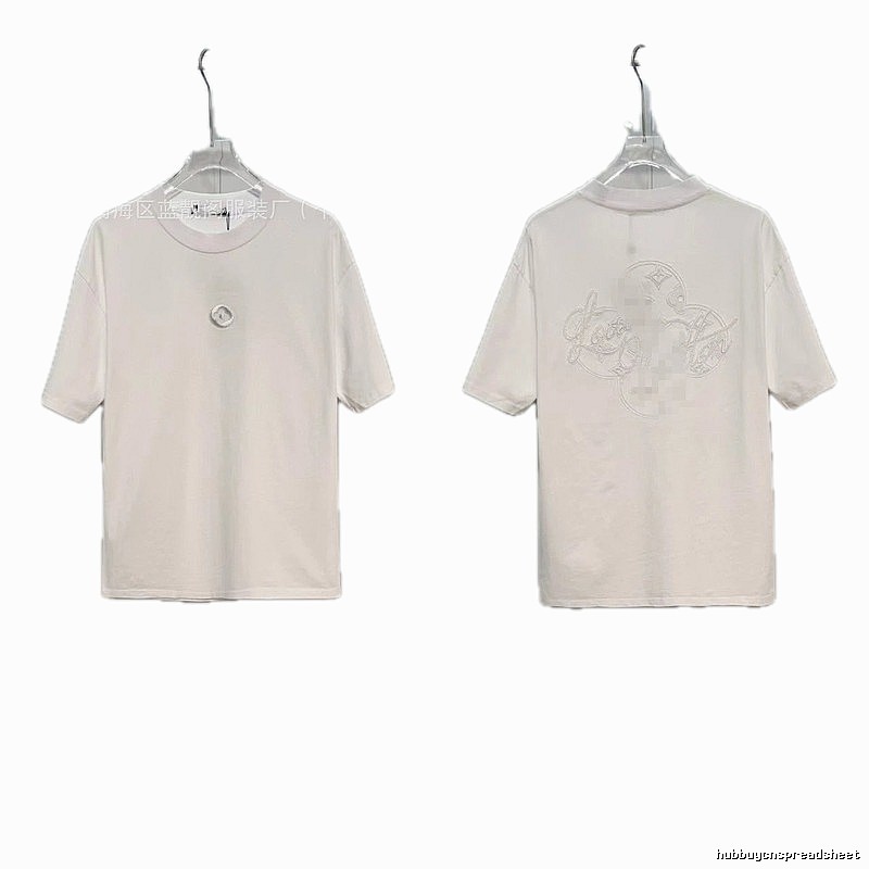 Louis Vuitton Monogram Embroidered Trendy Style White T-Shirt