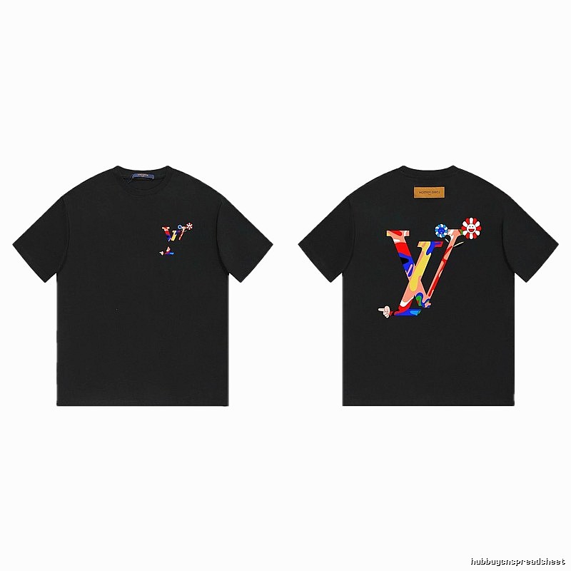 Louis Vuitton Sunflower Co-branded Trendy Black T-shirt