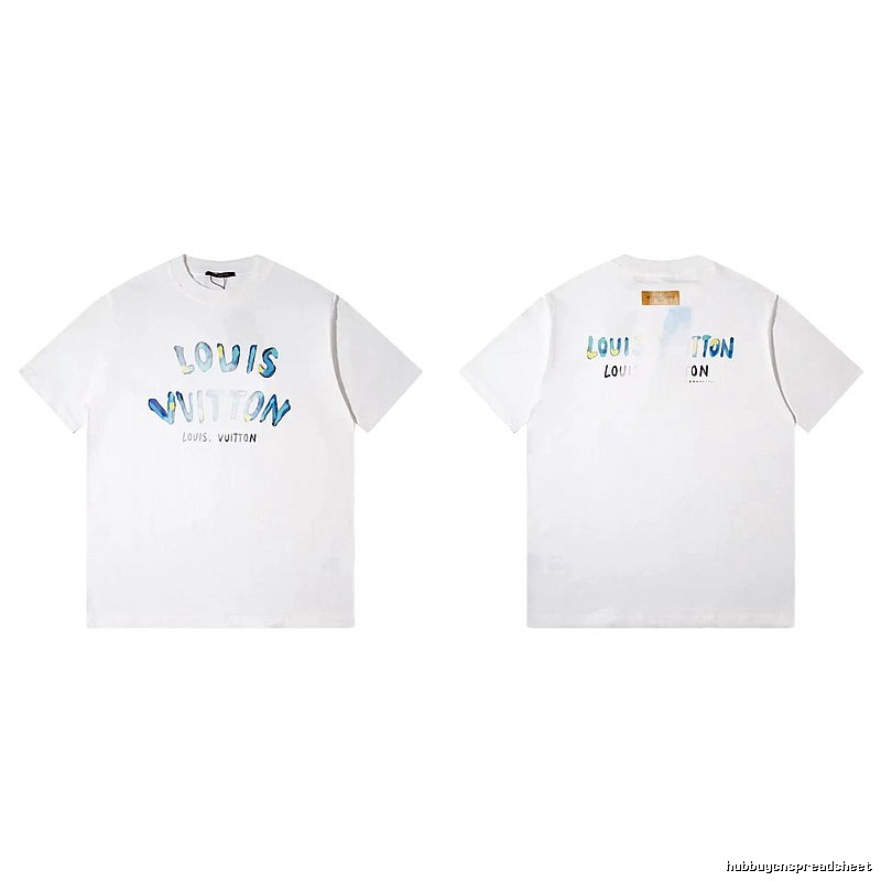 Louis Vuitton Watercolor Graffiti Style White T-Shirt