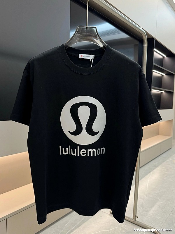 lululemon Printed Casual Sports Style Black T-Shirt