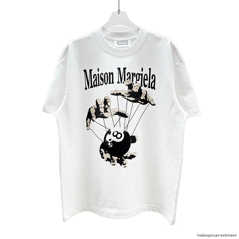 Maison Margiela Black 8 Print Street Style White T-Shirt