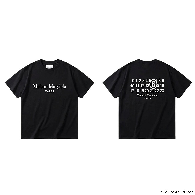Maison Margiela black T-shirt with digital printing.