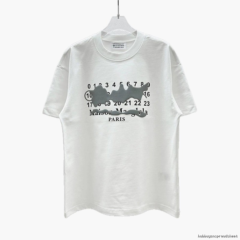 Maison Margiela Digital Graffiti Street Style White T-Shirt