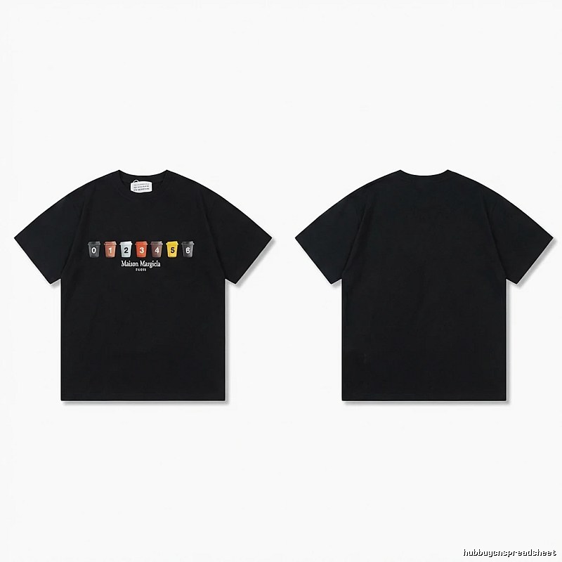 Maison Margiela digital print style black T-shirt