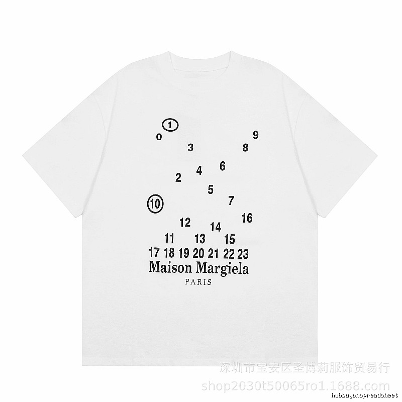 Maison Margiela Digital Print Trendy Cool Style White T-Shirt
