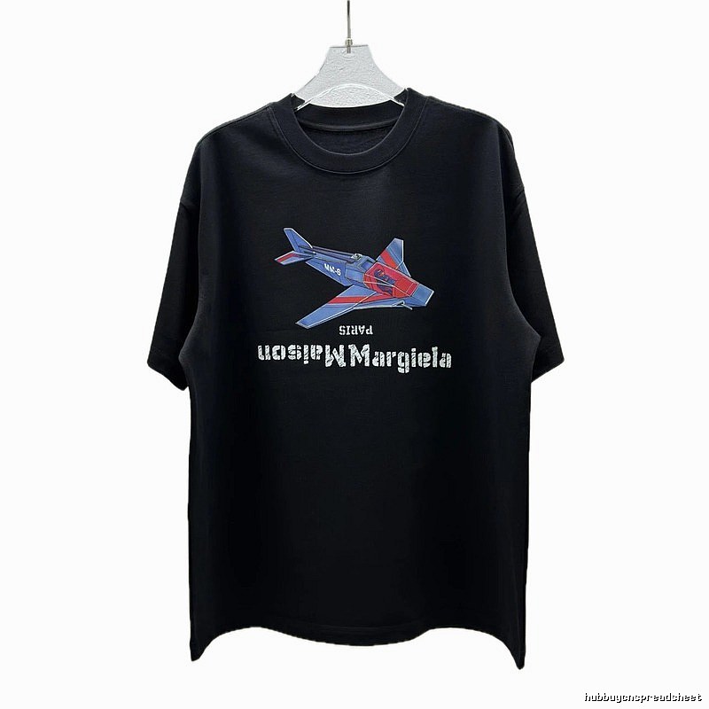 Maison Margiela MM6 Trendy & Cool Black Printed Short-sleeve T-shirt